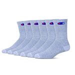 Champion Mens Socks, Grey, 6 US