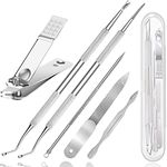 Premium 6PCS Ingrown Toenail Tools, Nail File and Lifter, Foot Nail Treatment Tool, Toe Nail Removal Clippers, Upgraded Stainless Steel, Professional Pedicure Tools, With Nail Cutter Trimmer