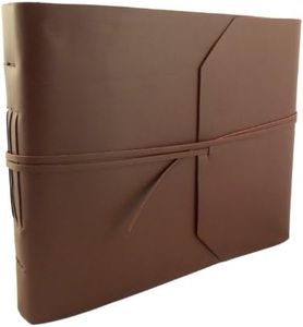 Large Genuine Leather Photo Album with Gift Box - Scrapbook Style Pages - Holds 300 10cm x 15cm or 120 13cm x 18cm Photos