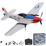 VOLANTEXRC RC Plane, 2.4GHz 3Ch Remote Control Airplane Fighter, 6-axis Gyro Stabilizer RTF Glider Aircraft, Easy to Fly for Adults Beginners Plane (P-51D Mustang)