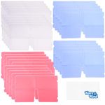 Kare & Kind 30x Facial Mask Storage Clip Folder - Reusable Cover Holder - Portable Mask Organizer to Protect and Store Disposable Masks Neatly - for Home Office Travel - Pink/Blue/Transparent