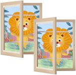 SANGMUCEN 2 Packs Kids Art Frame, 8.5x11 Artwork Picture Frames Changeable, Front Opening Picture Display Frames Holds 150, Artwork Display Storage Frames for Children Art Projects, Drawings, Schoolwork, Natural ZXK002N