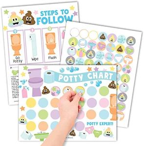 Doodle Sticker Chart for Kids Potty Training Chart for Toddlers Boys - Potty Chart for Girls with Stickers, Potty Training Sticker Chart for Girls Potty, Potty Chart for Boys with Stickers