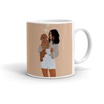 Clapcart Designer Printed Coffee Mug/Cup - White Ceramic Mug (Girl Dog Love Design Print), 360 ML