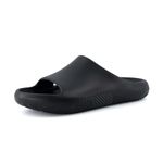 CUSHIONAIRE Men's Galaxy pool slides with +Comfort, Black, 11