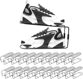 CiBiZi Shoe Slots Organizer 20Pack Metal Shoe Stackers for a Pair of Shoes Double Layer Shoe Holder Shoe Storage Closet Organizers Shoe Space Saver Organizador de Zapatos Black