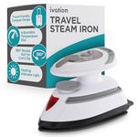 Ivation Travel Steam Iron | Mini Dual Voltage Dry Iron & Clothes Steamer with Nonstick Soleplate, Temperature Control & Indicator Light | Heats in Seconds, Small & Compact, ETL Certified, 1.3 Lbs.