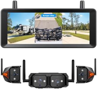 AUTO-VOX Wireless RV Backup Camera System,Dual Lens Rear and Side Coverage