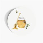 Pack of 45 Honey Bee Jar Paper Labels - 37mm Self-adhesive Stickers - Multipack Plants Craft Decor Labels - White Paper Labels