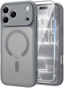 FNTCASE for iPhone 17 Pro-Max Case: Translucent Gray Slim Cases Compatible with MagSafe, Full Camera Protection & Tempered Glass Protector, 14FT Military Grade Drop Tested, Matte Skin-Friendly Cover