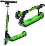Xootz Kids' Elements Electric Foldable Scooter, LED Light Up Wheel and Collapsible Handlebars, Age 6+, Green