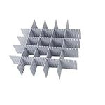 Onerbuy 8pcs Adjustable Grid Drawer Dividers DIY Plastic Closet Separator Tidy Organizer Container for Underwear Socks Belt Office Supplies(Grey)