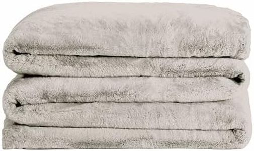 UnHide Cuddle Puddle - Faux Fur Blanket - Oversized, Lightweight, Extra Soft Blanket - Machine Washable - Add a Layer of Softness to Any Bed or Couch - 100” x 100” - Greige