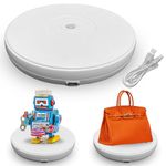 fotoconic Electric Motorized Turntable Rotating Display Stand, Remote Control Angle, Speed Direction, Various Rotation Mode, 11 Lbs Centric Loading, and 2 Pieces Magnetic Cover (4.75" & 8" Diameter)