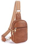 Telena Small Sling Bag for Women Vegan Leather Fanny Pack Crossbody Bags for Women Chest Bag for Travel Brown