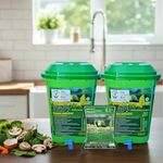 My Green Bin LIVE CLEAN GO GREEN Creating wealth from waste Green rich Organic Composter 25 ltrs + 1 Bag Microbes (5 ltrs) - Convert Kitchen Waste to Manure