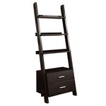 Monarch Specialties I 2542 Bookshelf, Bookcase, Etagere, Ladder, 4 Tier, 69" H, Office, Bedroom, Laminate, Brown, Contemporary, Modern