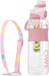 QWE Sports Water Bottle Large Capacity with Carry Handle,double drinking,high-capacity,20.2-50.7oz,Heat-resisting,Reusable,tritan BPA Free,Perfect for Travel, School, Outdoors, Cycling and Gym