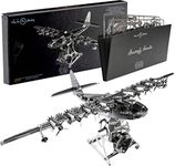 Model Airplane Kit with Tool kit- DIY Scale Model - 3D Model kit Heavenly Hercules - Moving Wind-Up Airplane Model | 3D Puzzle for Adults - Metal DIY Kit | Metal Model Collectible | DIY Construction