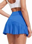 Ekouaer Tennis Skirt for Women Quick Dry Golf Skirt with Pocket Pleated Running Skirt High Waisted,Medium Blue