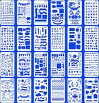 (Stencil-Classic) - 24 PCS Bullet Notebook Journal Stencil Plastic Planner Set for Journaling Suppies/Diary/Scrapbook DIY Drawing Template Stencils 10cm x 18cm Kit Accessories