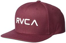 RVCA Men's Adjustable Snapback Straight Brim Hat, Rvca Snapback Hat/Wine, One Size