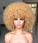 HIHOO Short Afro Wig with Bangs for