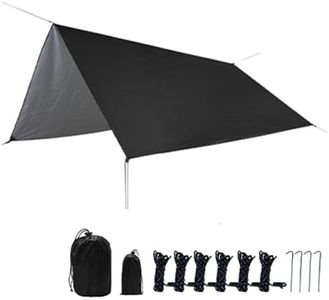 TRIWONDER Waterproof Rain Fly Hammock Camping Shelter Tent Tarp Footprint Sunshade Mat for Hiking Backpacking Beach Picnic (Black - 3 x 3 m)
