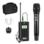 Wireless Camera Microphone Comica CVM-WM100H UHF 48 Channels Professional Omnidirectional Handheld Wireless Microphone for DSLR Canon Nikon Sony Panasonic Fuji Camcorder,iPhone Samsung Smartphones etc