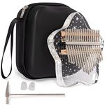 LUCKIPLUS Kalimba Thumb Piano 17 Keys-Star Crystal Acrylic Finger Piano-Portable Mbira Musical Instruments Gift with Tune Hammer and Study Instruction for Kids and Adults Beginners