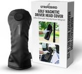 Stripebird - Golf Magnetic Driver Head Cover (Black) - Ultra-Strength Neodymium Magnet - Magnetically Attach Driver Covers for Golf Clubs - Protective Driver Head Covers for Golf Clubs