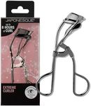 JAPONESQUE Extreme Lash Curler - Scissor Comfort Handle, Deep Curl, Keeps Lashes Curled for 8 Hours, High Arch Design, for Natural or False Lashes, Includes 1 Refill Pad (Gunmetal)