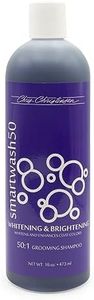 Chris Christensen Smartwash50 Whitening & Brightening Shampoo - Professional Grade Dog Shampoo for Brilliant White Coats | Enriched with Brightening Agents | Ideal for All Breeds - 473ml