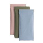 Ldirect 3 Pack Leather Eyeglasses Cases PU Soft Sunglasses Pouch Squeeze Top Portable Glasses Cases for Men and Women (Pink Blue Green)