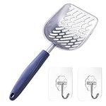 Cat Litter Scoop, Metal Cat Litter Shovel, Cat Poop Scooper for Scooping Faster, Easier, More Convenient (Blue)