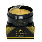 Revitale 24k Gold Under Eye Collagen Patches, Reduce Puffy Eyes & Dark Circles, Illuminate Tired Eye Masks - Firms, Brightens, Energises (Jar - 30 Pair)