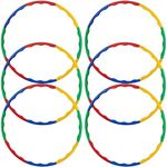 Bramble - 6 Adjustable Colourful Snap Together Hula Hoops - Assorted Colours - Perfect for Dance, Fitness, Gymnastics, Schools