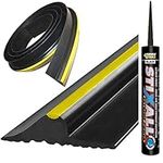 Universal Garage Door Seal Strip with Strong Adhesive - DIY Rubber Garage Door Weather Seal Excluder - Weatherproof Garage Door Bottom Threshold Seal Strip - 7FT + 1 x Prestige Adhesive