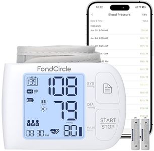 FondCircle Wrist Blood Pressure Monitor, Bluetooth Automatic Blood Pressure Cuff for Home Use, Talking Digital Machine with Smart App Sync, 3-User Mode 398 Memory, (5.3"-8.5" in Cuff)