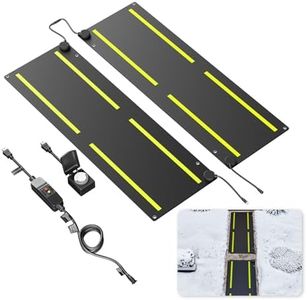 Albott 20x60 Snow Melting Mats, Non-Slip Heated Rubber Mats with Timer & Power Cord, Waterproof, Leak-Proof, Foldable Heated Snow Mats for Stairs, Walkways, Roof (2 Pcs)