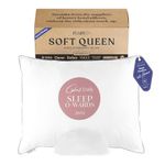 FluffCo. Down Alternative Standard/Queen Size Pillows | Luxury Hotel-Quality Pillow | Luxurious Breathable Microfiber Polyester Pillow | 300 Thread Count (Standard/Queen Size Soft - Pack of 1)