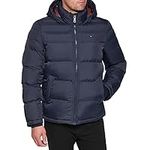 Tommy Hilfiger Men's Hooded Puffer Jacket, Midnight, XX-Large Tall