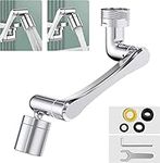 Faucet Extender Aerator,Solid Brass Kitchen Sink Tap Aerator 1440° Rotatable 2 Spray Mode Tap Spray Head Faucet Attachment for Kitchen/Bathroom (Silver)