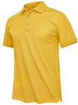 TACVASEN Mens Polo Shirts Tactical Golf Shirt Lightweight Quick-Dry Military Airsoft Short Sleeve Polos Yellow M