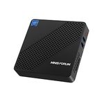 Mini PC Intel Celeron N4000(up to 2.6GHz), DDR4 4GB/64GB eMMC Mini PC Fanless UHD 4k@60Hz, Mini Computer Support HDMI2.0a&VGA, USB3.0, 2.4/5.8G Wi-Fi, DIY NGFF 2242 SSD, Auto Power On