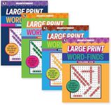 Kappa Large Print Word Finds 4 Titles, Large Print Easy to Read, Word Search Find Words Books for Adults Teens, Training Learning with Game, 4-Pack