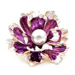 YouBella Jewellery Latest Stylish Crystal Unisex Floral Brooch for Wedding/Party for Women/Girls/Men (Purple)