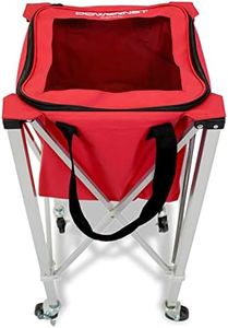 PowerNet Wheeled Ball Caddy Cart for Baseball Softball and Tennis | Use During Training and Drills | Save Your Back No More Bending | Holds up to 140 Tennis Balls | Instant Setup | Wheel Anywhere