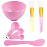 iFlyMars Face Mask Mixing Bowl Set, 7 in1 DIY Facemask Mixing Tool Kit, Facial Mask Bowl Stick Spatula Silicone Face Mask Brush Soft Face Brushes (Pink)