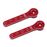 2pcs Servo Horn 56mm Metal 25T Metal Servo Arm Extension Servo Horn for 30-100CC Balsa Airplanes 1/10 RC Crawler Car Boat Futaba HSP Wltoys Axial SCX10 Parts (Red)